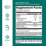 Goli Matcha Mind Gummies - Green Tea Leaves Powder with Cognizin for Focus, Attention and Brain Health, Vegan, Non-GMO, Gluten-Free & Gelatin Free
